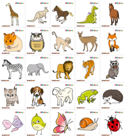Garderobe stickers - dieren,  25 stuks