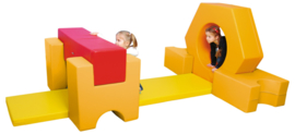 Foam kubus met gat 60x60cm - Geel