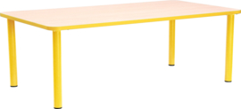 Rechthoekige Quint-tafel 115 x 65 cm 40-58cm geel