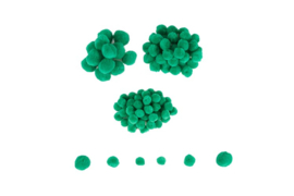 Pompons groen 20-25-30 mm 100 stuks