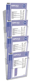 4 stuks Folderhouder OPUS 2 A4 wand staand koppelbaar transparant