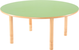 Ronde Flexi tafel 120cm groen in hoogte verstelbaar