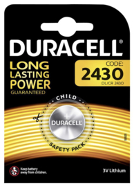 Batterij Duracell knoopcel 1xCR2430 lithium Ø24mm 3V-280mAh