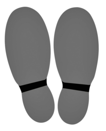 Vloersticker OPUS 2 voeten 2x lichtgrijs/zwart