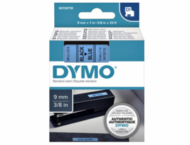 Labeltape Dymo 40916 D1 720710 9mmx7m zwart op blauw