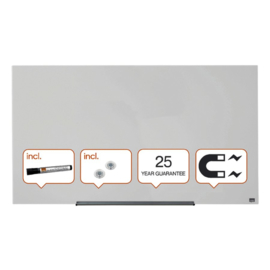 Glasbord Nobo Diamond 126x71,1cm wit