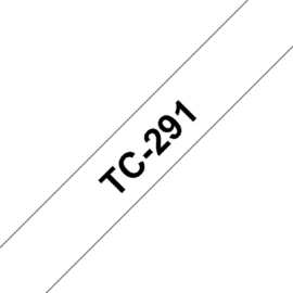 Labeltape Brother P-touch TC-291 9mm zwart op wit