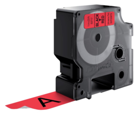 Labeltape Dymo 53717 D1 720970 24mmx7m zwart op rood