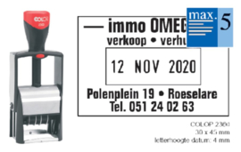 Woord-datumstempel Colop 2360 +bon 30x45