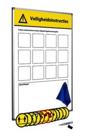 Veiligheidsbord Corona met wisselbare iconen Nederlandstalig 60x90cm