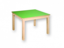 beukenhouten Tafel 80 x 80 cm. 46-76cm