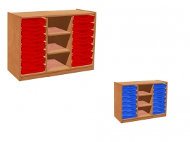 Kast met bakken links en rechts