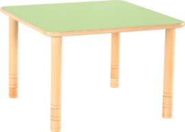 Vierkante Flexi tafel 80x80cm groen in hoogte verstelbaar