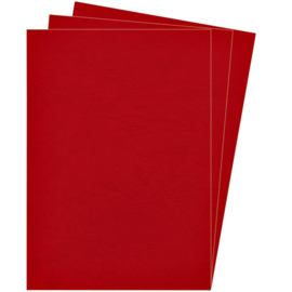 Voorblad Fellowes A4 lederlook rood 100stuks