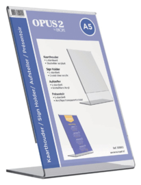Kaarthouder OPUS 2 L-standaard A3 staand acryl