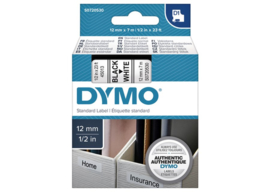 Labeltape Dymo 45013 D1 720530 12mmx7m zwart op wit