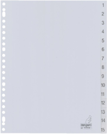 1x Tabbladen Kangaro 23-gaats  1-15 genummerd grijs PP