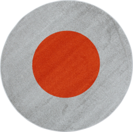 Rond tapijt  - diam. 200 cm - grijs/oranje