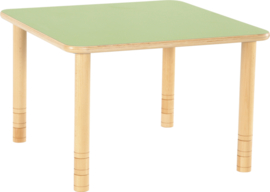 Vierkante Flexi tafel 80x80cm groen 58-76cm hoogte verstelbaar