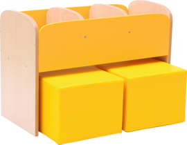 Set zachte poefs voor Premium kast - geel