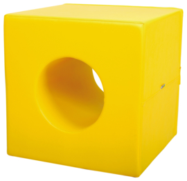 Foam kubus met gat 60x60cm - Geel