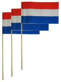 50x Papieren handvlaggetjes rood-wit-blauw