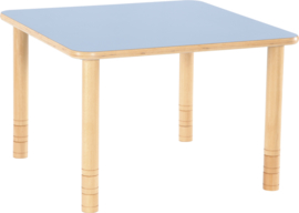 Vierkante Flexi tafel 80x80cm blauw 58-76cm hoogte verstelbaar