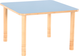 Vierkante Flexi tafel 80x80cm blauw in hoogte verstelbaar
