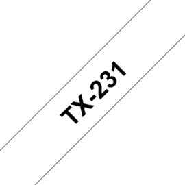 Labeltape Brother P-touch TX-231 12mm zwart op wit