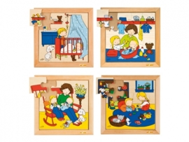 Puzzelserie baby 4 dlg. 24x24 cm