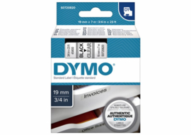 Labeltape Dymo 45800 D1 720820 19mmx7m zwart op transparant