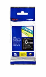 Labeltape Brother P-touch TZE-345 18mm wit op zwart