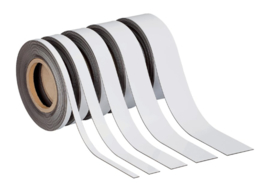 Magneetband beschrijf- en wisbaar, 10 m. x 30 mm. x 1mm. wit