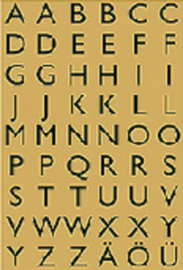 Etiket Herma 4145 13x12mm letters A-Z zwart op goud