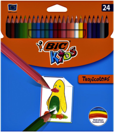 Kleurpotloden Bic Kids Tropicolors blister à 24 stuks