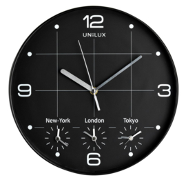 Wandklok Unilux On Time Ø30,5cm zwart/wit