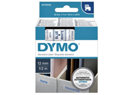 Labeltape Dymo 45014 D1 720540 12mmx7m blauw op wit