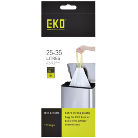 Afvalzak EKO met trekband 25-35 liter type E wit