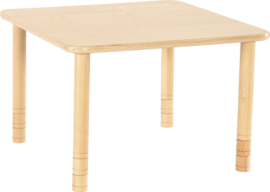Vierkante Flexi tafel 80x80cm beuken 58-76cm hoogte verstelbaar