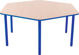 Zeshoekige Quint-tafel 128 cm 40-58cm blauw