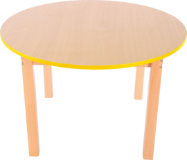 Rond esdoorn tafelblad geel