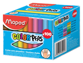 Bordkrijt Maped Color'Peps assorti stofvrij 100 stuks