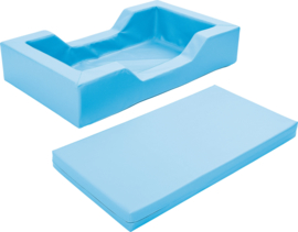 Foam bed met uitsparingen 128x75x25cm  - Lichtblauw