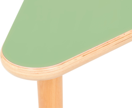Driehoekige Flexi- tafel 108x80x80cm groen 40-58cm hoogte verstelbaar