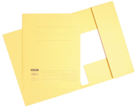 50x Aktemappen 3 kleppen folio 320gr licht geel