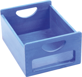 Houten bak met venster - blauw