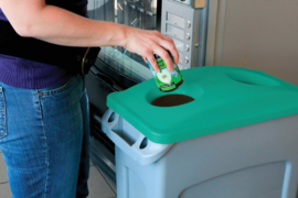 Afvalbakdeksel Slim Jim groen voor flessen