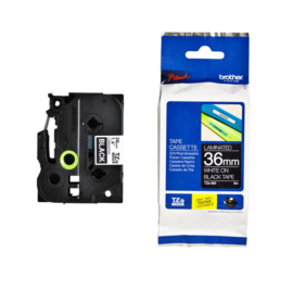 Labeltape Brother P-touch TZE-365 36mm wit op zwart