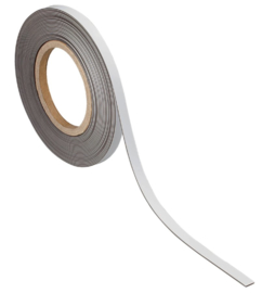 Magneetband beschrijf- en wisbaar, 10 m. x 10 mm. wit
