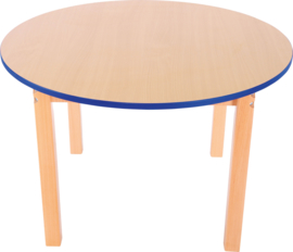 Rond esdoorn tafelblad blauw